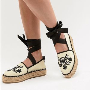 Black and Creme Espadrilles